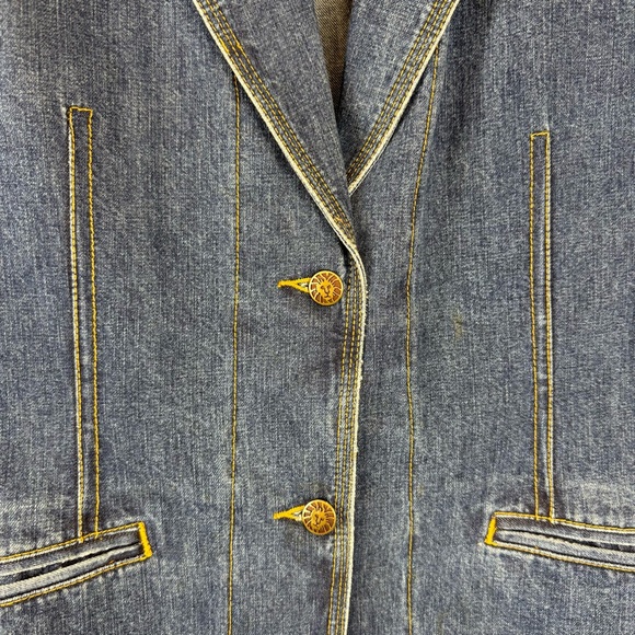 Anne Klein vintage denim tailored denim blazer, Bloomingdale’s y2kSz 6 Petite - Picture 8 of 17